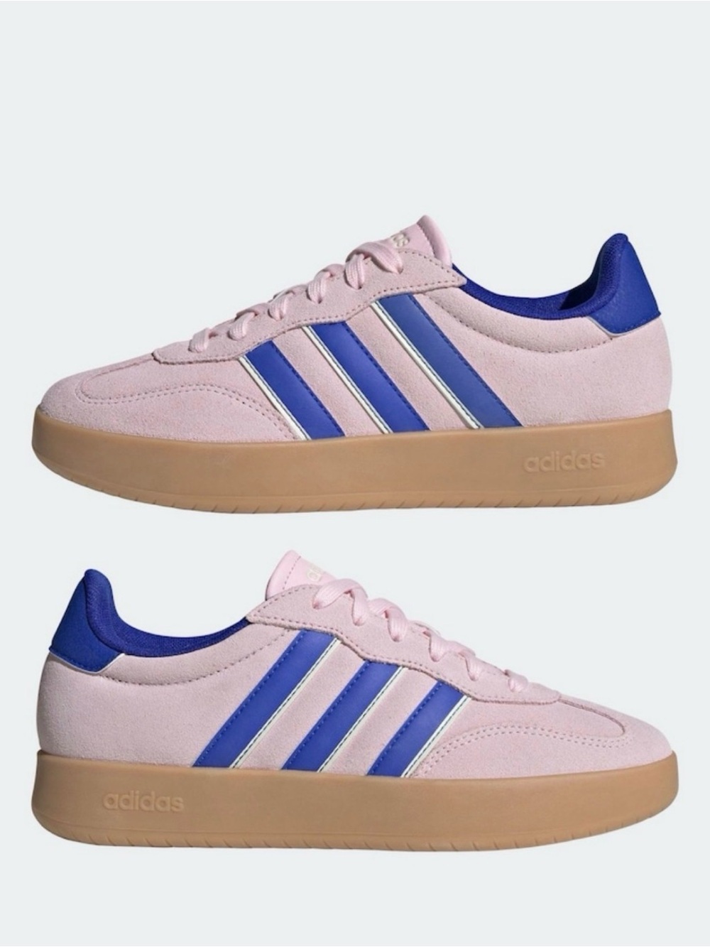 adidas Barreda Women’s Pink & Blue Suede Casual Sneakers size 10